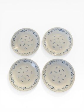 Corelle Livingware Blue Provincial Set Of 4 Salad Dessert Plates 6 3/4 in